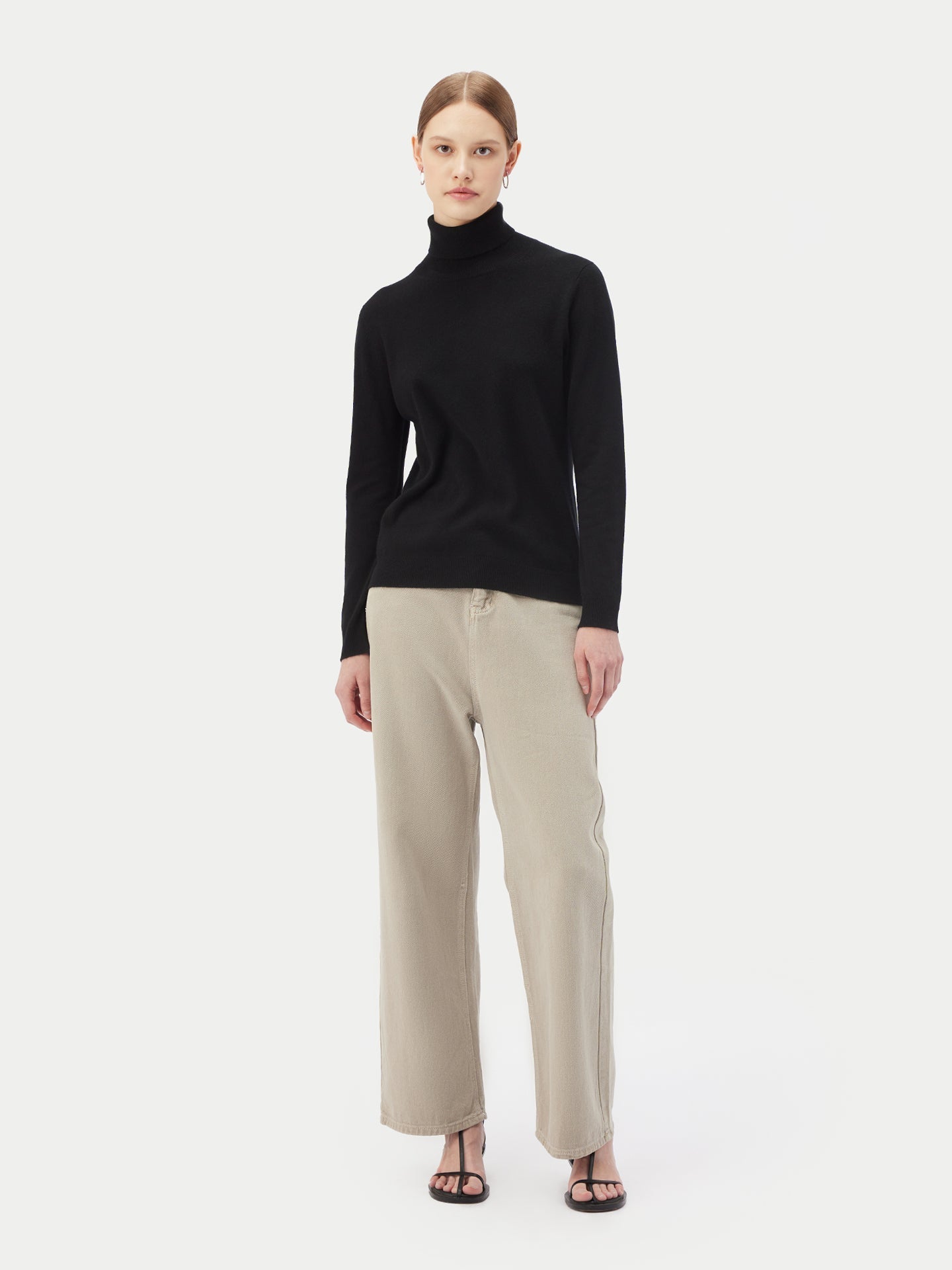 Col roulé femme en cachemire noir - Gobi Cashmere