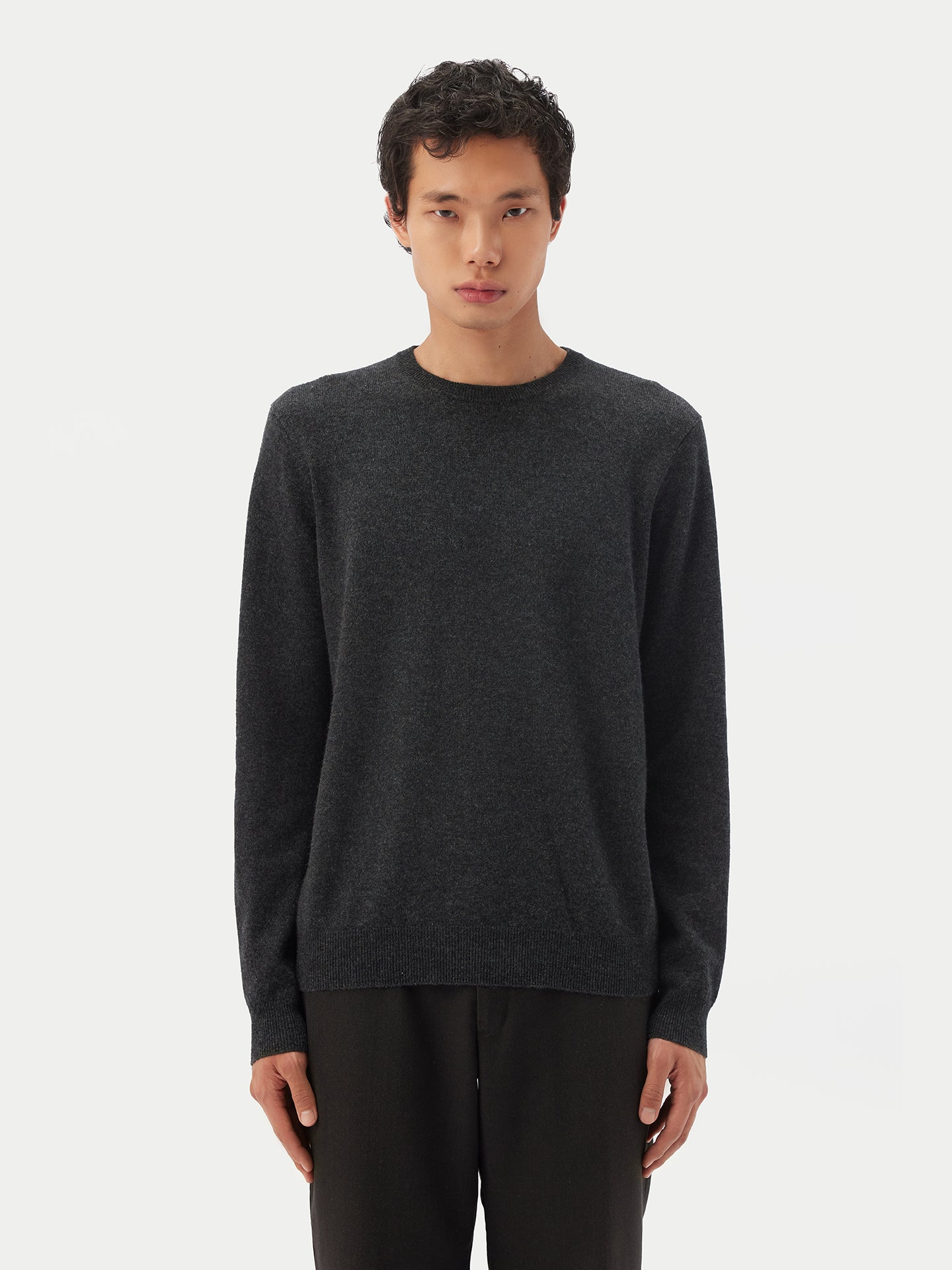 Pull col rond en Cachemire pour hommes Gris - Gobi Cashmere