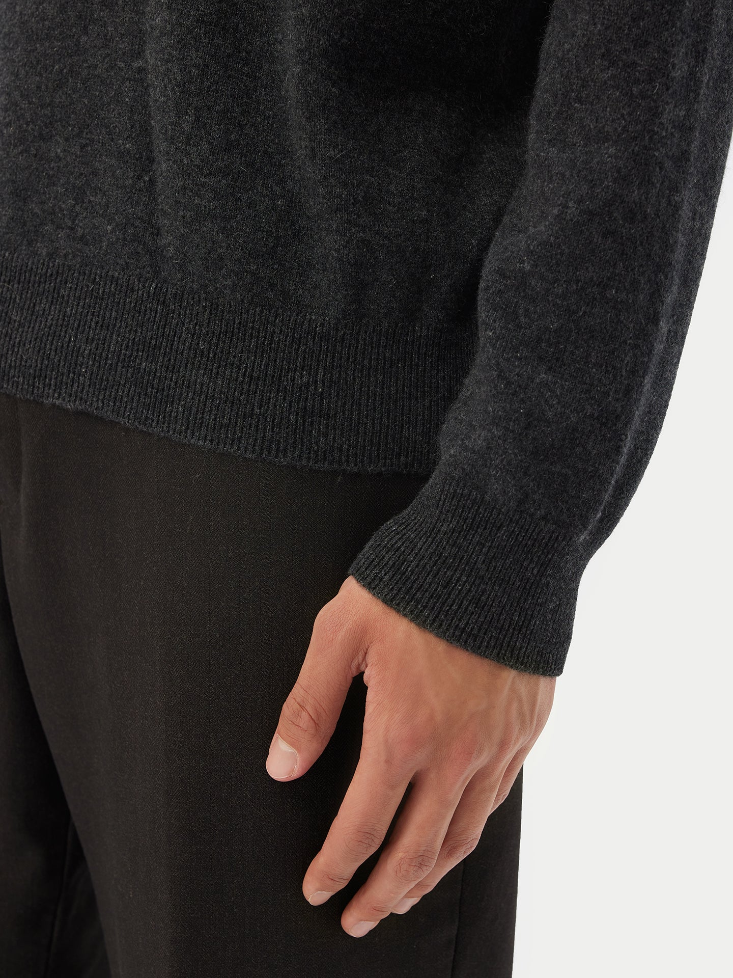 Pull col rond en Cachemire pour hommes Gris - Gobi Cashmere
