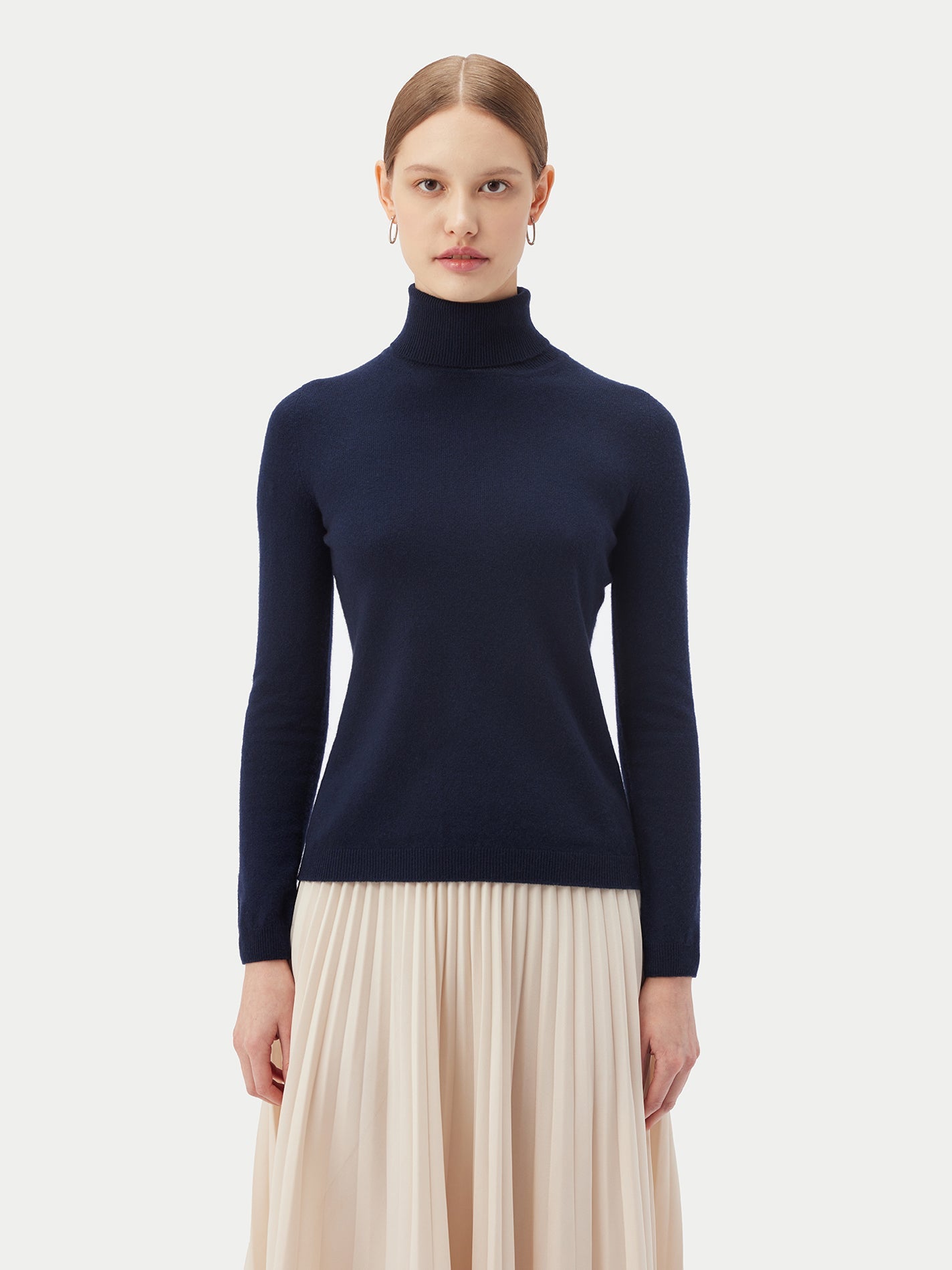 Col roulé femme en cachemire marin - Gobi Cashmere