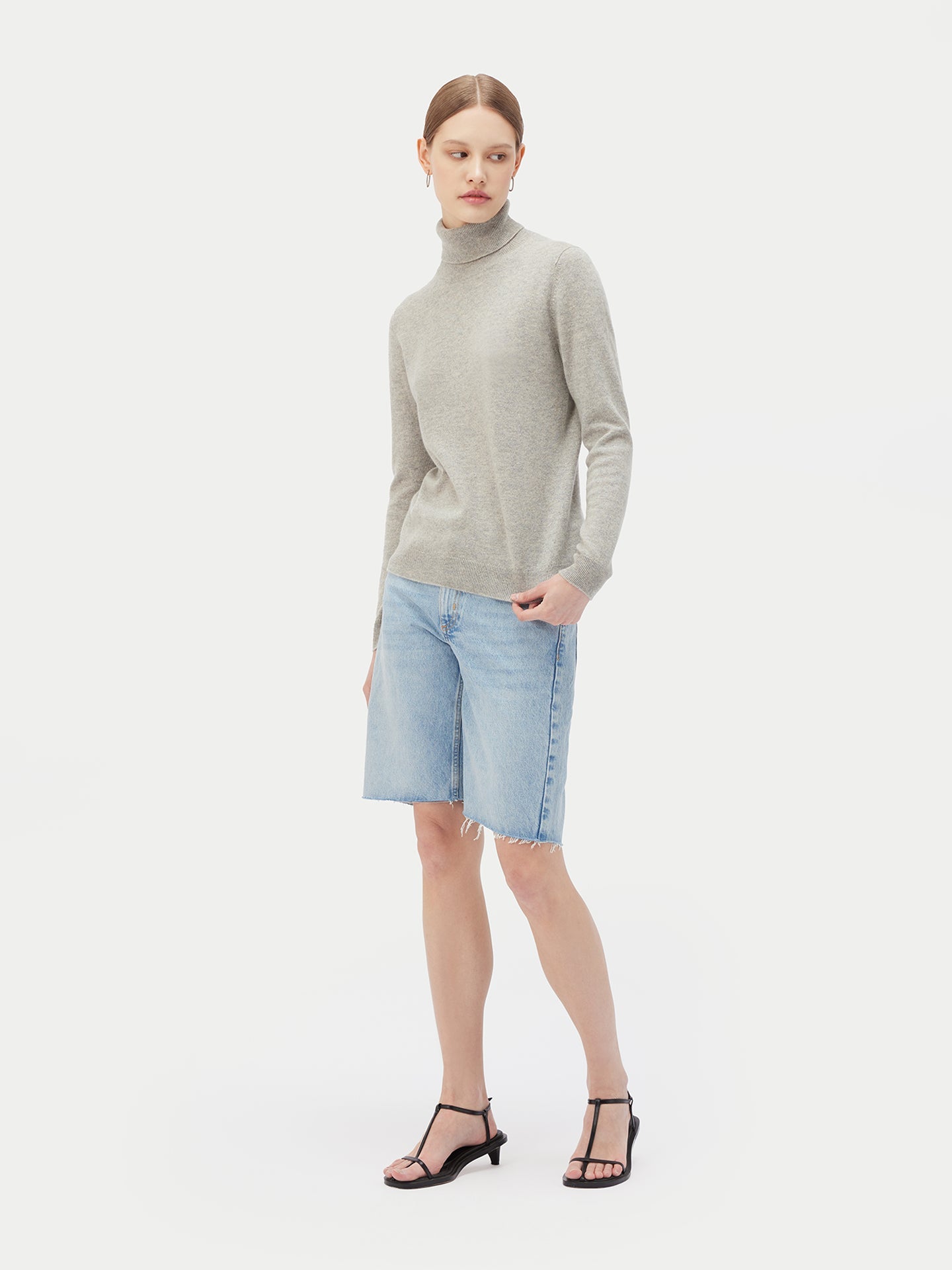 Col roulé femme en cachemire Gris - Gobi Cashmere