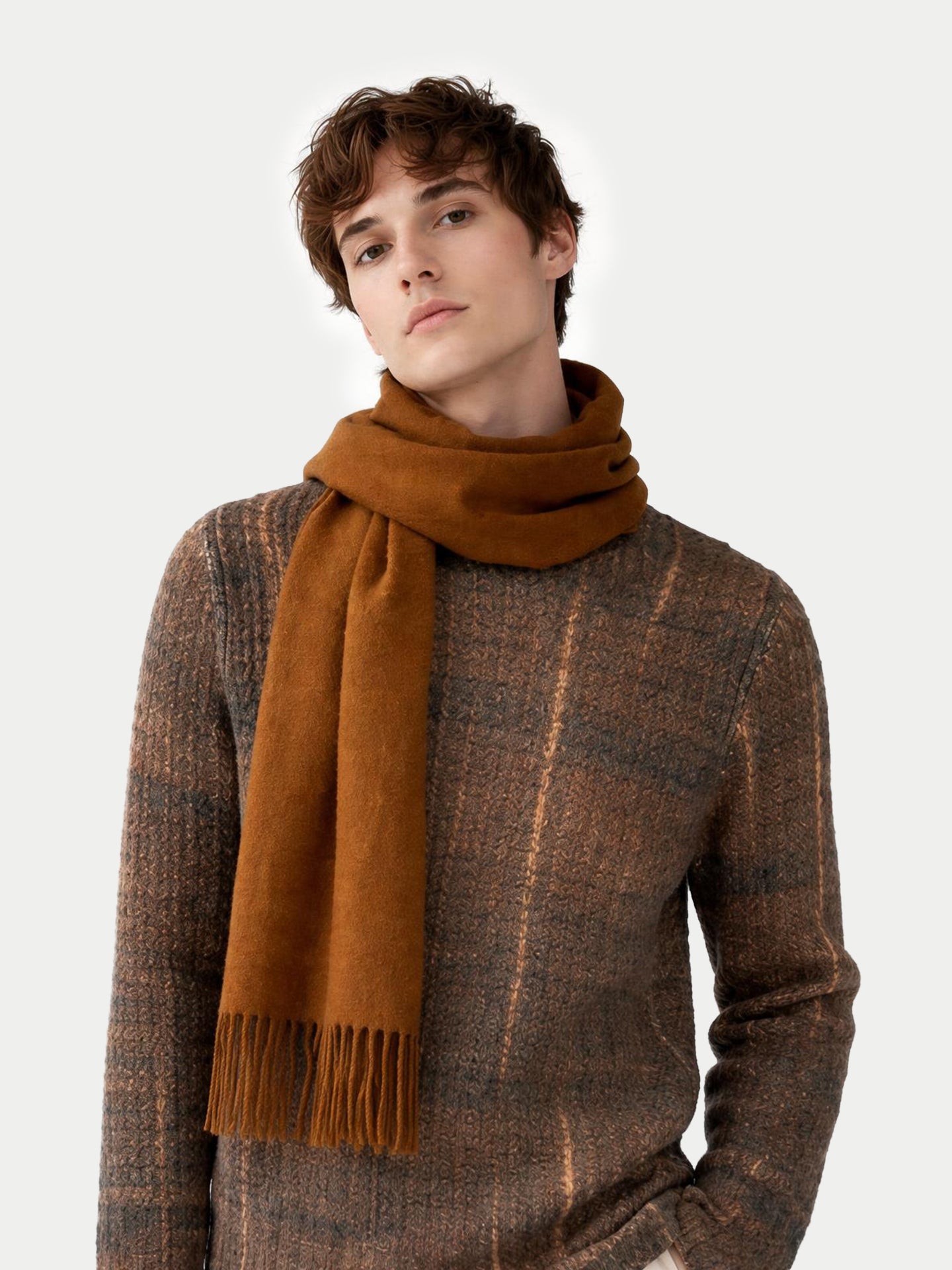 Écharpe avec franges en cachemire pour unisex