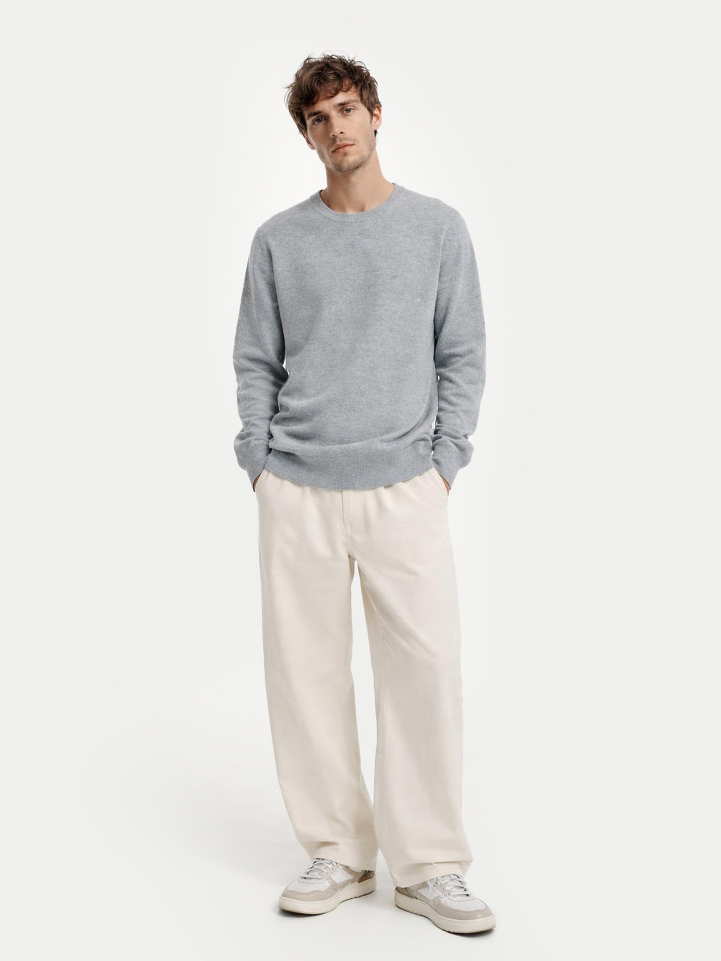 Pull col rond en cachemire Essential pour hommes