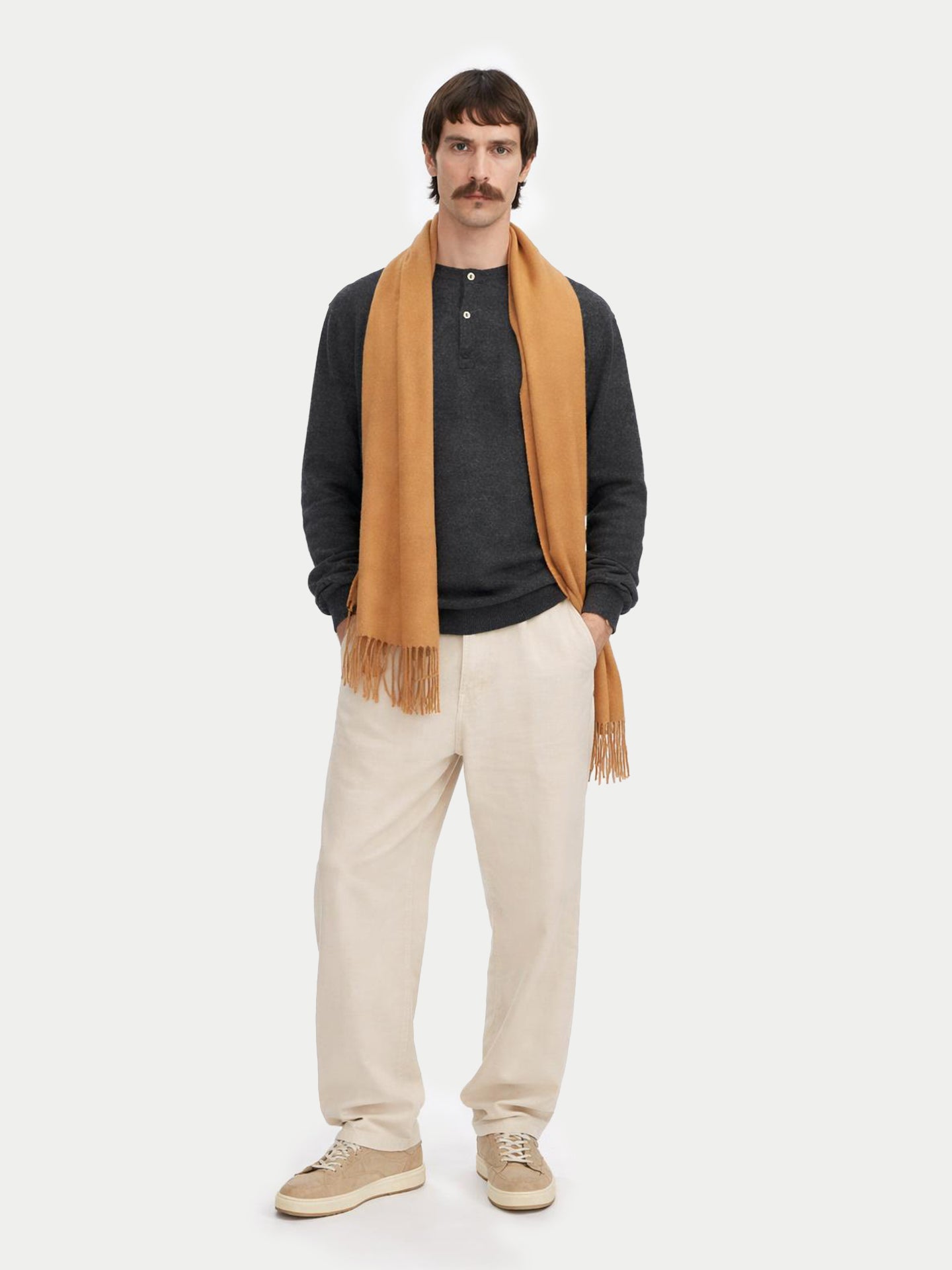 Écharpe avec franges en cachemire pour unisex