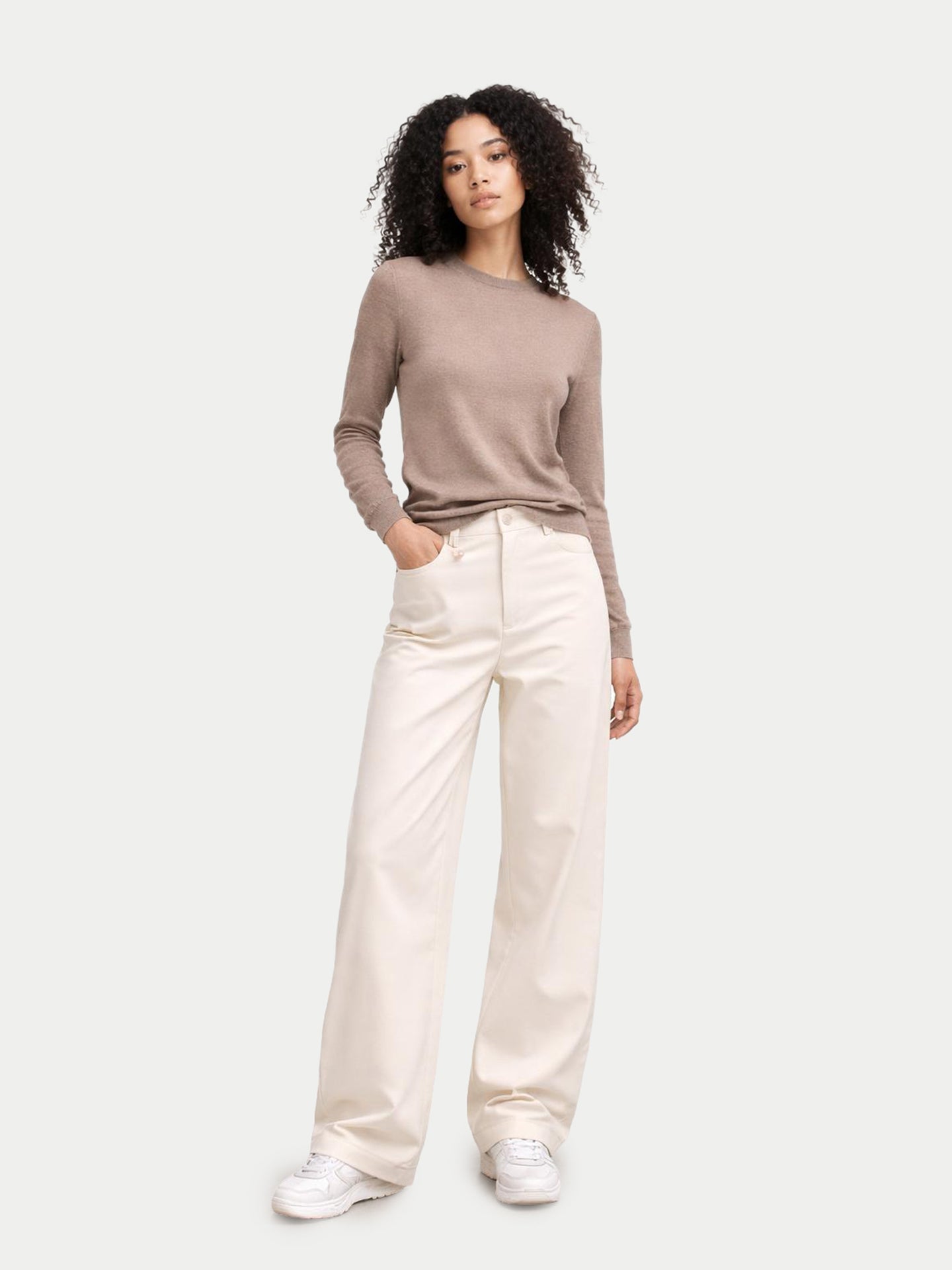 Pull en cachemire pour femme à col rond