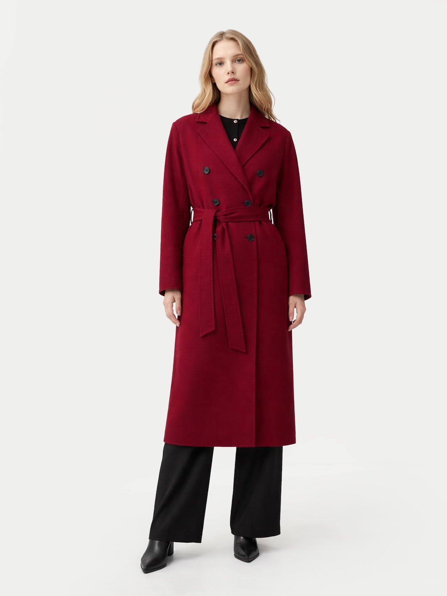 Manteau Femme à Double Boutonnage en Cachemire