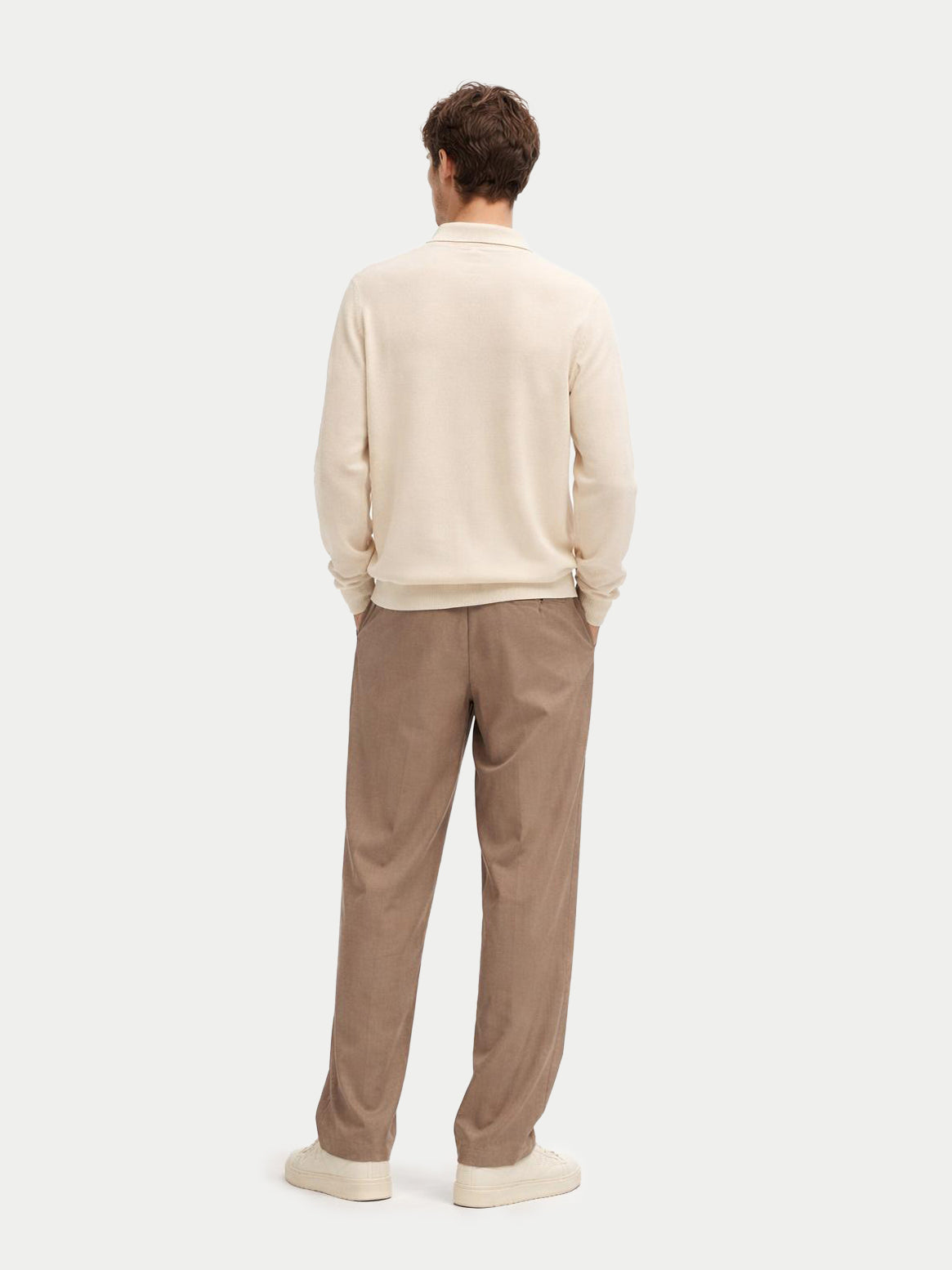 Pull col polo en cachemire Essential pour hommes Couleur Organique