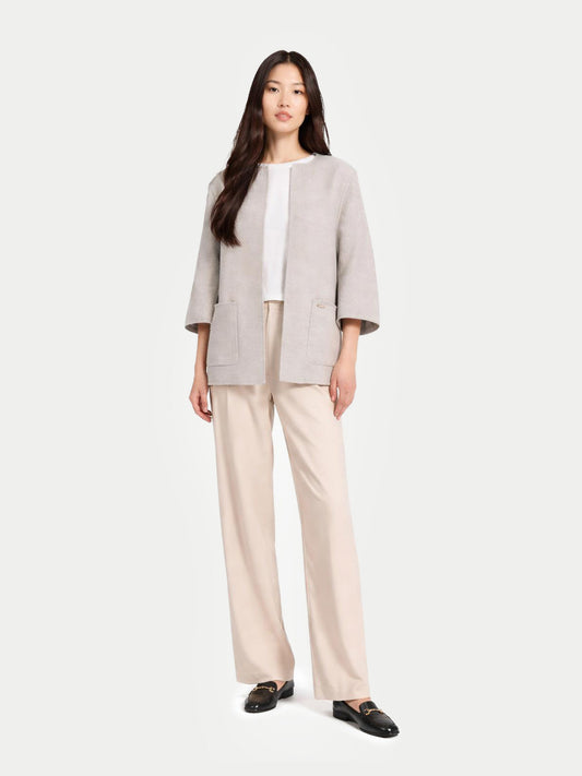 Veste Poncho en cachemire à poches plaquées