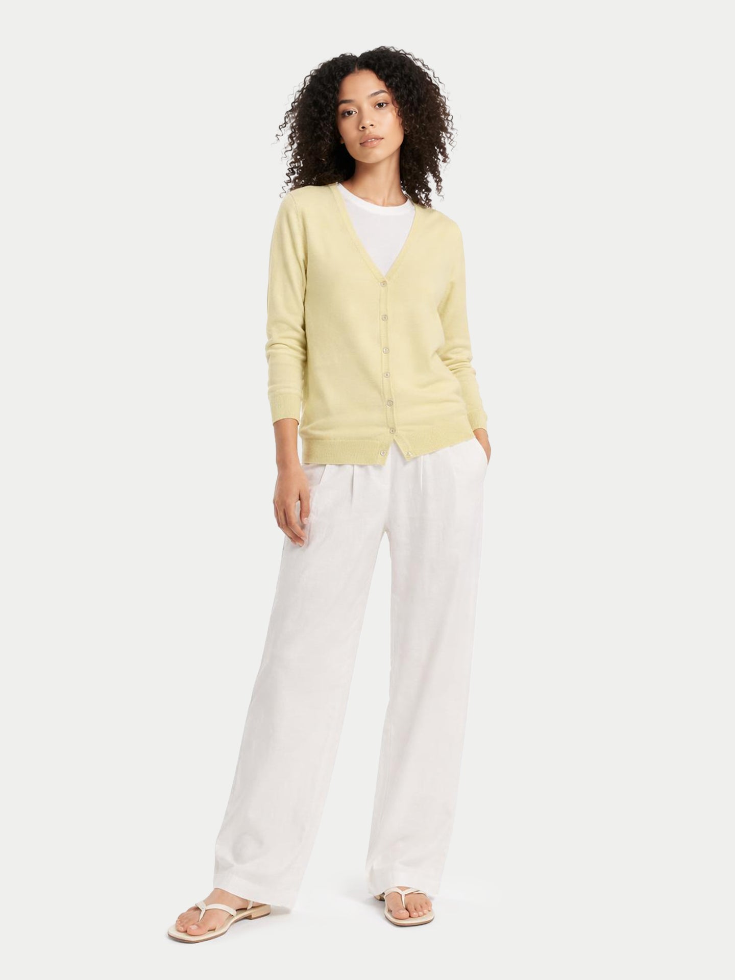 Cardigan col en V en cachemire Essential pour femmes