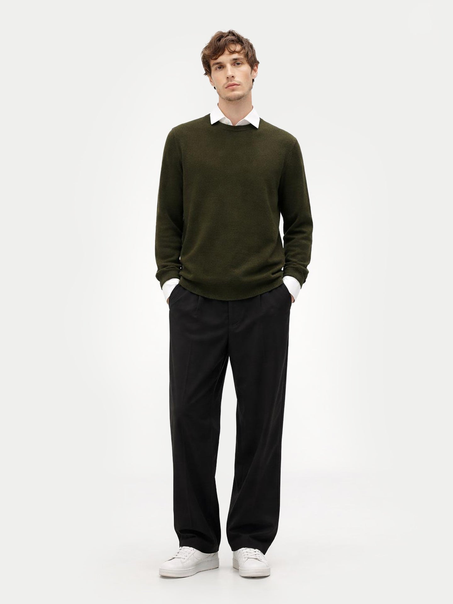 Pull col rond en cachemire Essential pour hommes