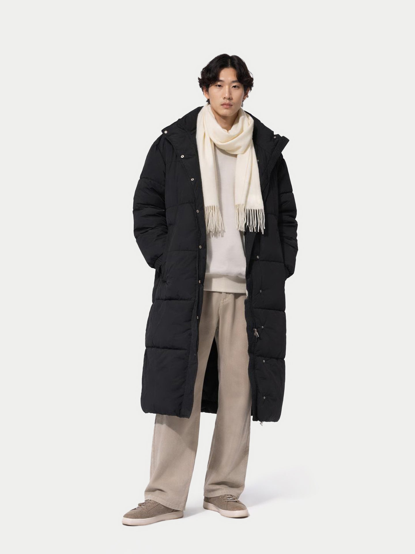 Écharpe avec franges en cachemire pour unisex Blanc - Gobi Cashmere