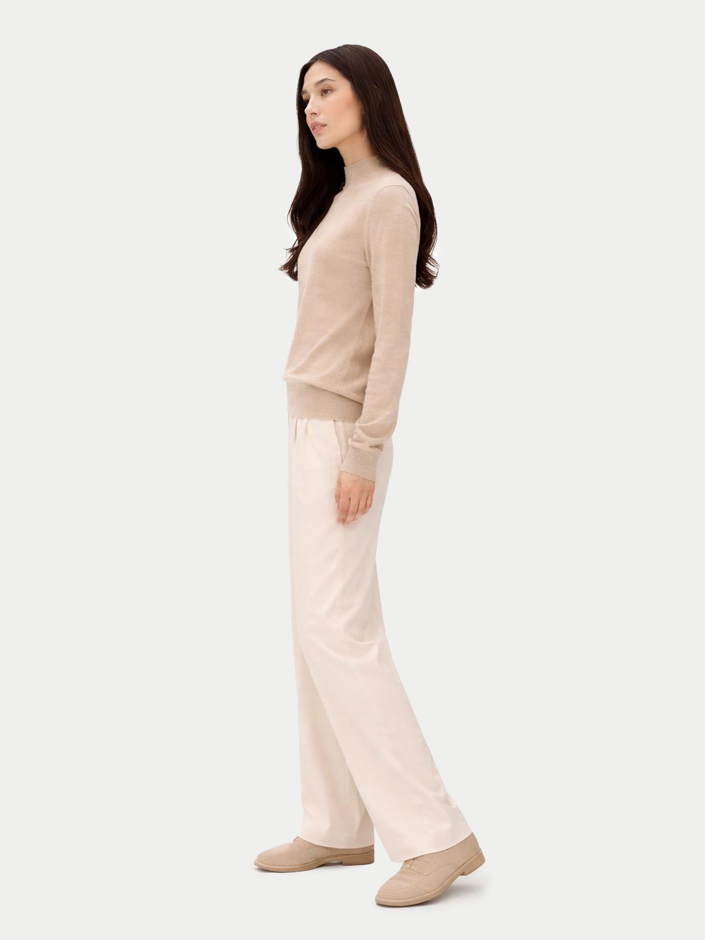 Pull col haut en cachemire Essential pour femmes Couleur Organique