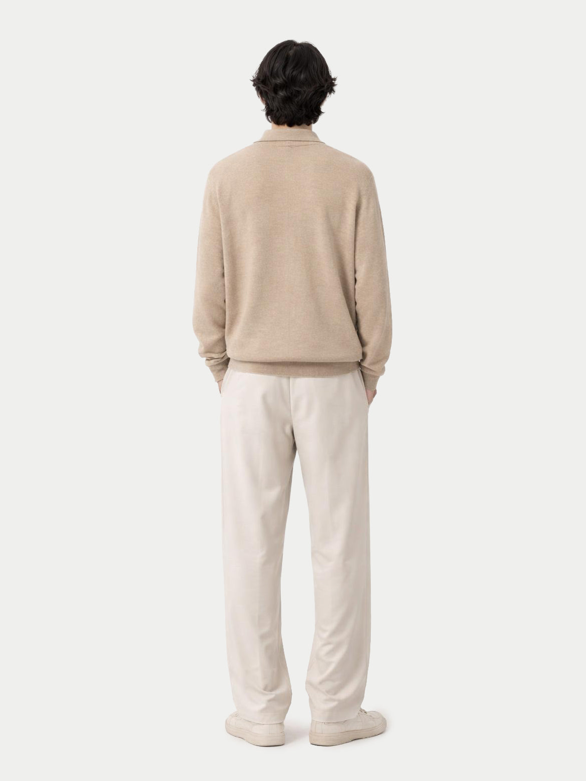 Pull col polo en cachemire Essential pour hommes Couleur Organique