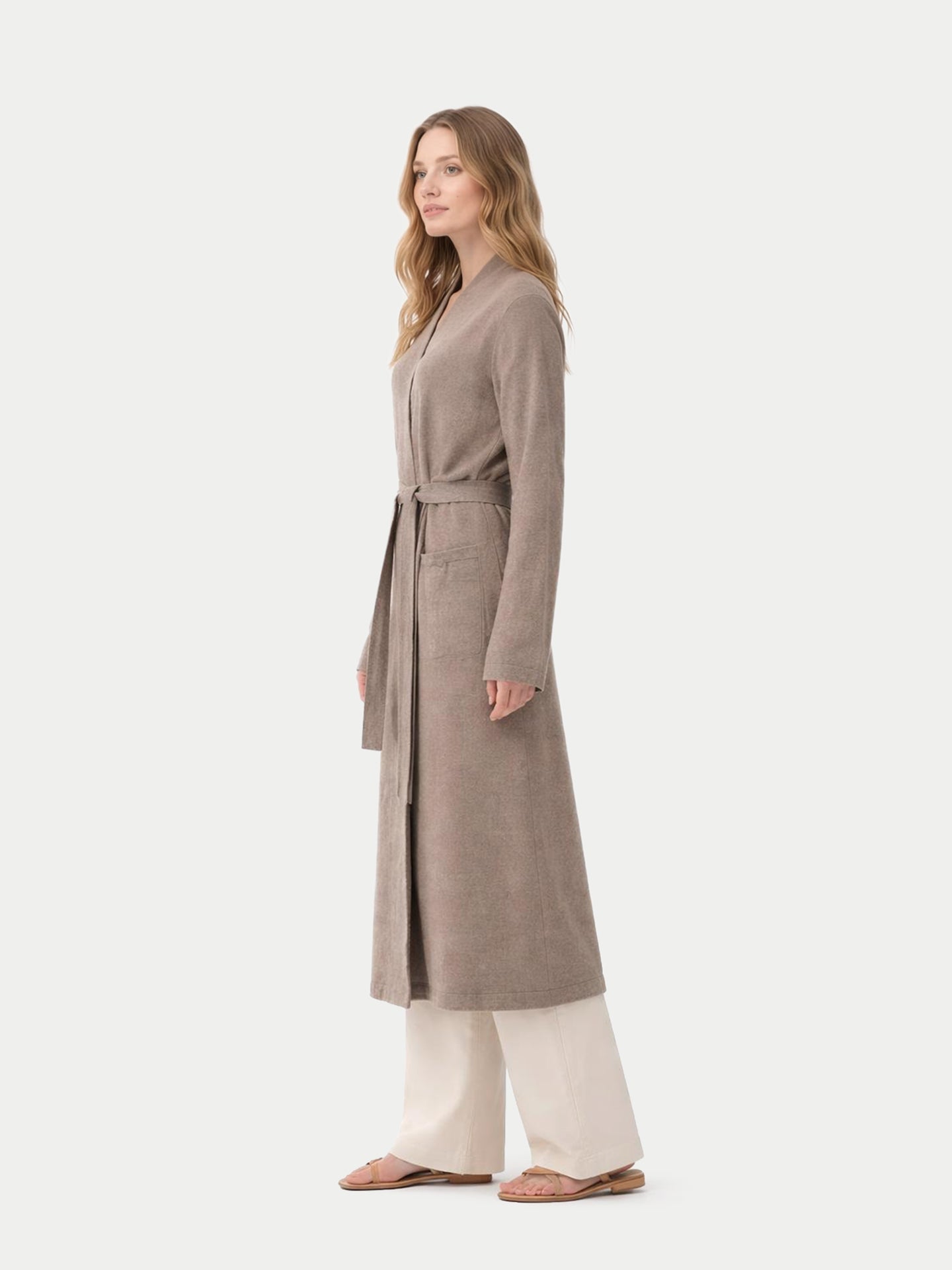 Robe de chambre longue en cachemire Couleur Organique