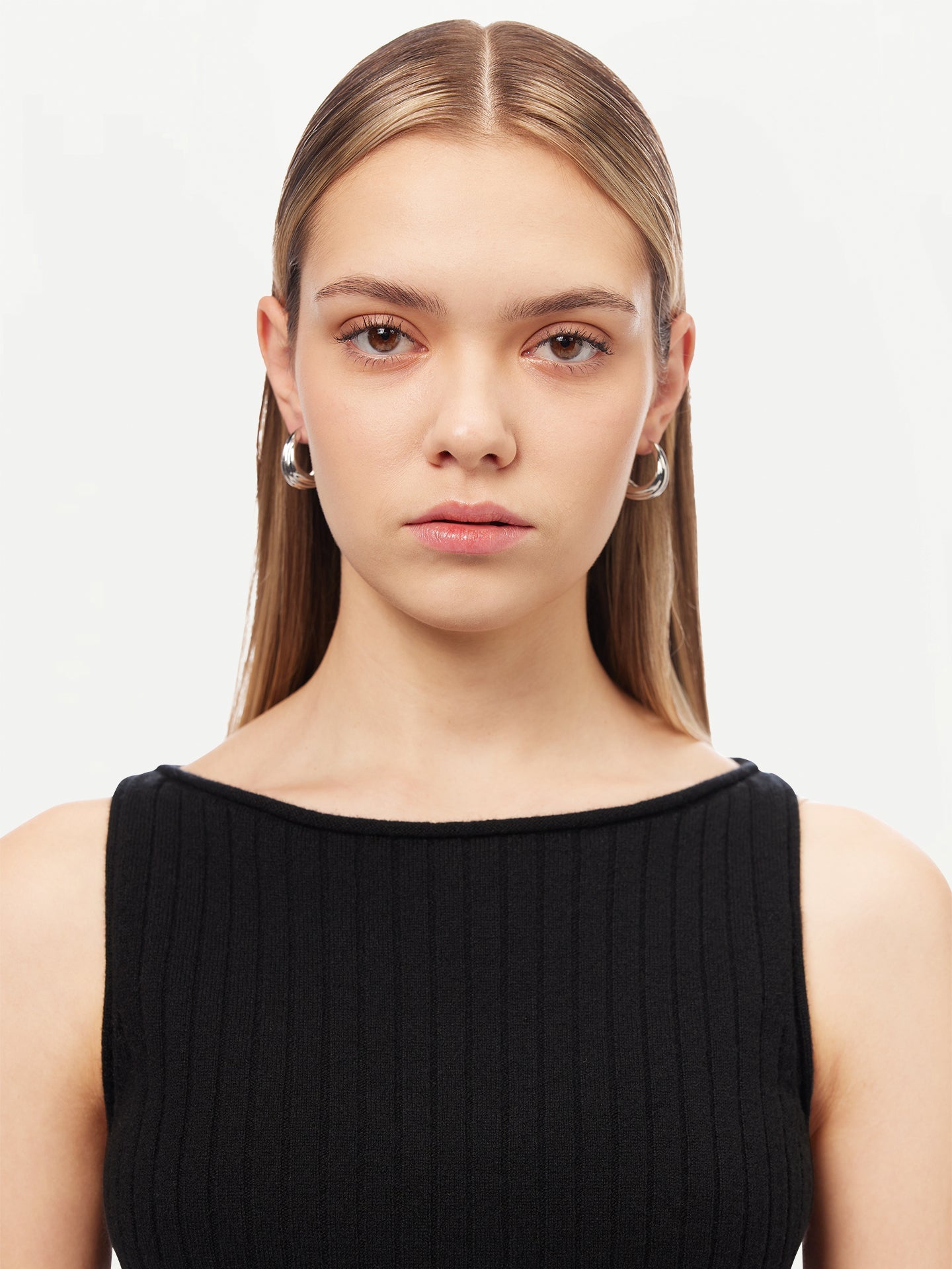 Luxe en tricot 3D sans couture : Top court en 100% cachemire Mongol Noir - Gobi Cashmere 