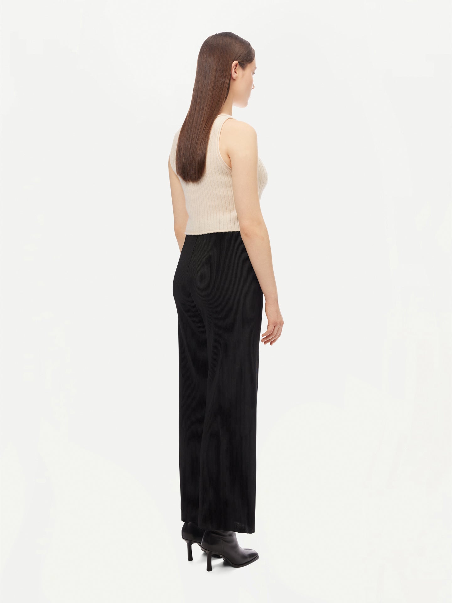 Women's Cashmere Crop Top Black - Gobi Cashmere
