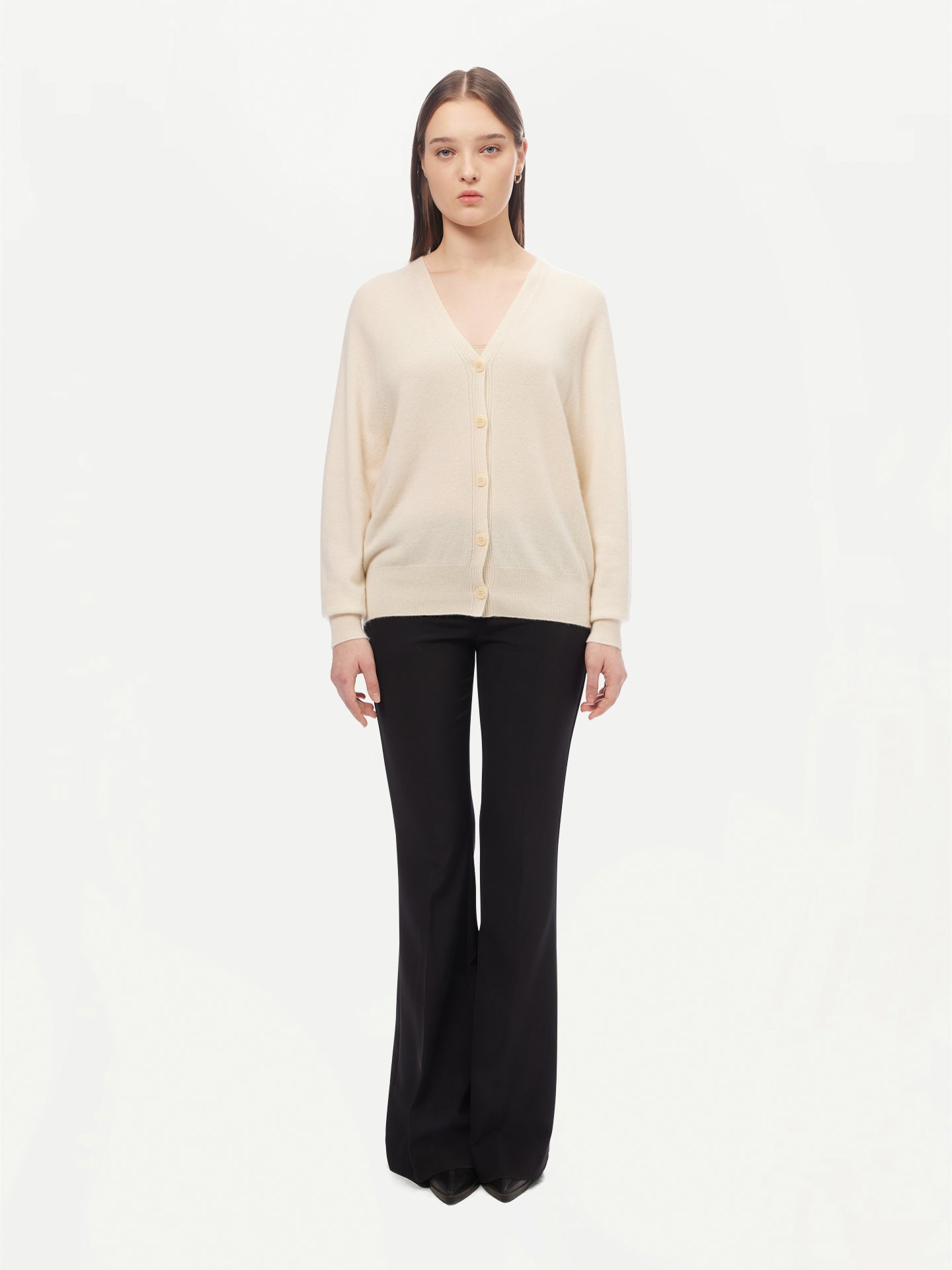 Cardigan boutonné en cachemire 3D Blanc - Gobi Cashmere