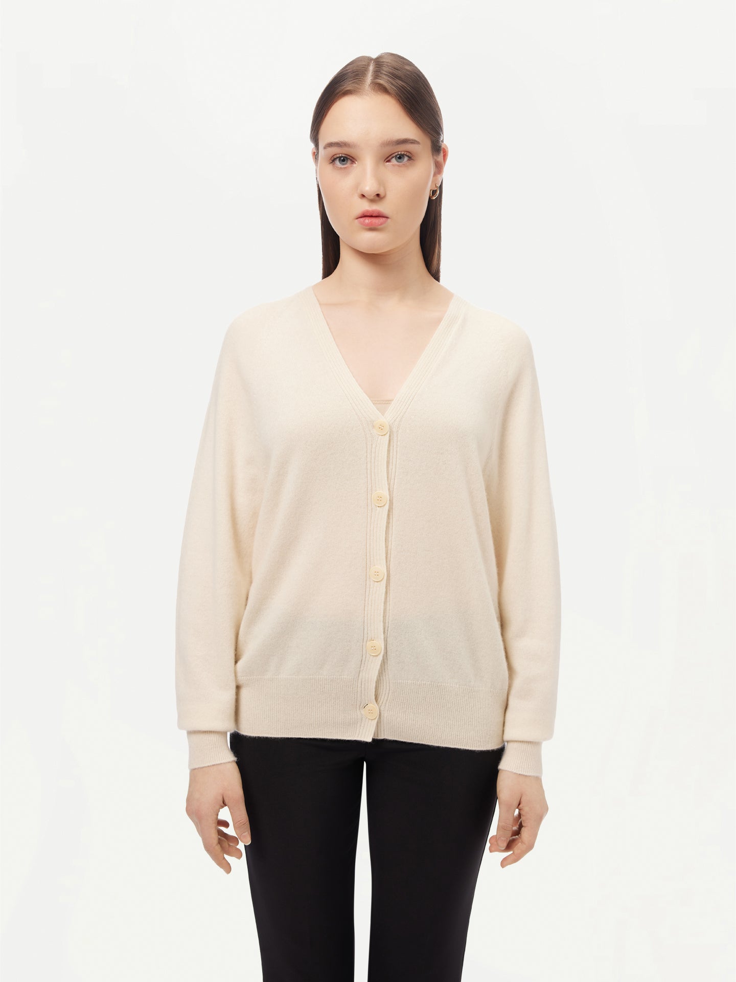 Cardigan boutonné en cachemire 3D Blanc - Gobi Cashmere