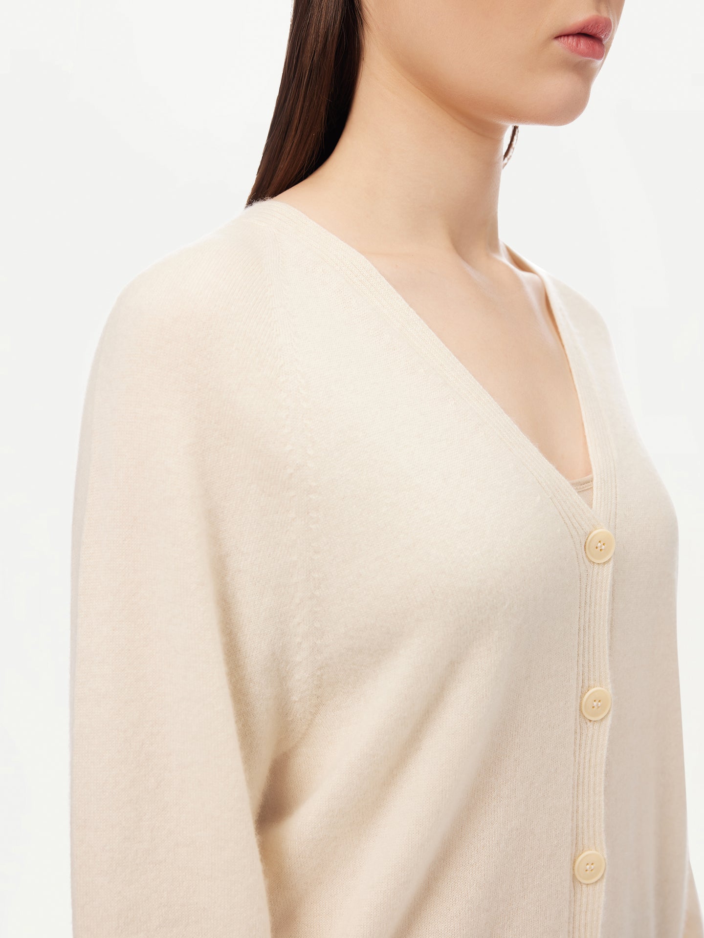 Cardigan boutonné en cachemire 3D Blanc - Gobi Cashmere