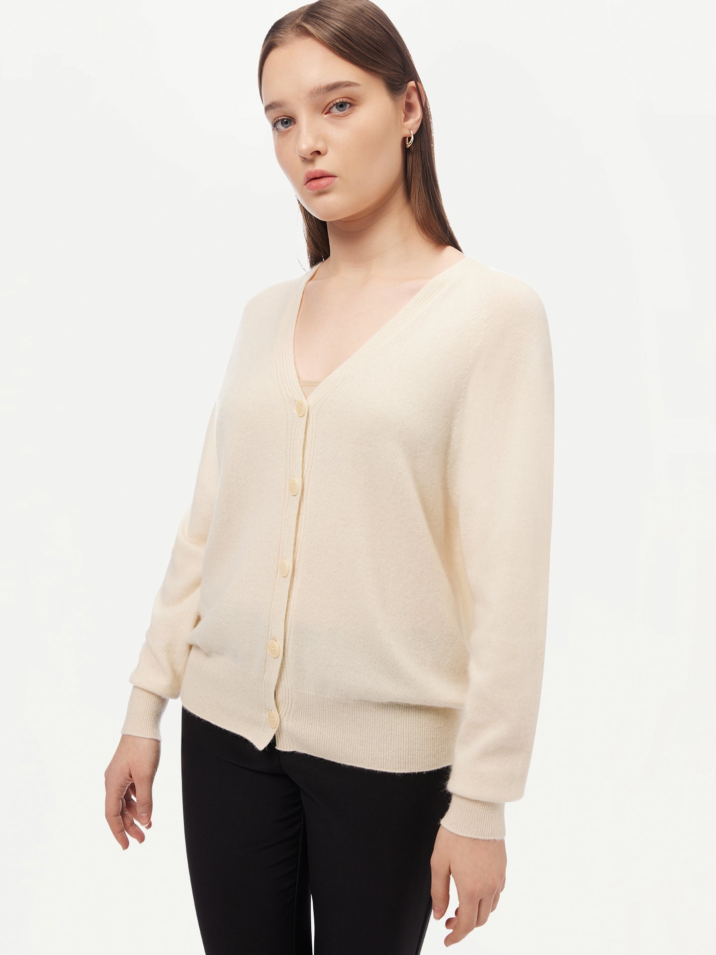 Cardigan boutonné en cachemire 3D Blanc - Gobi Cashmere