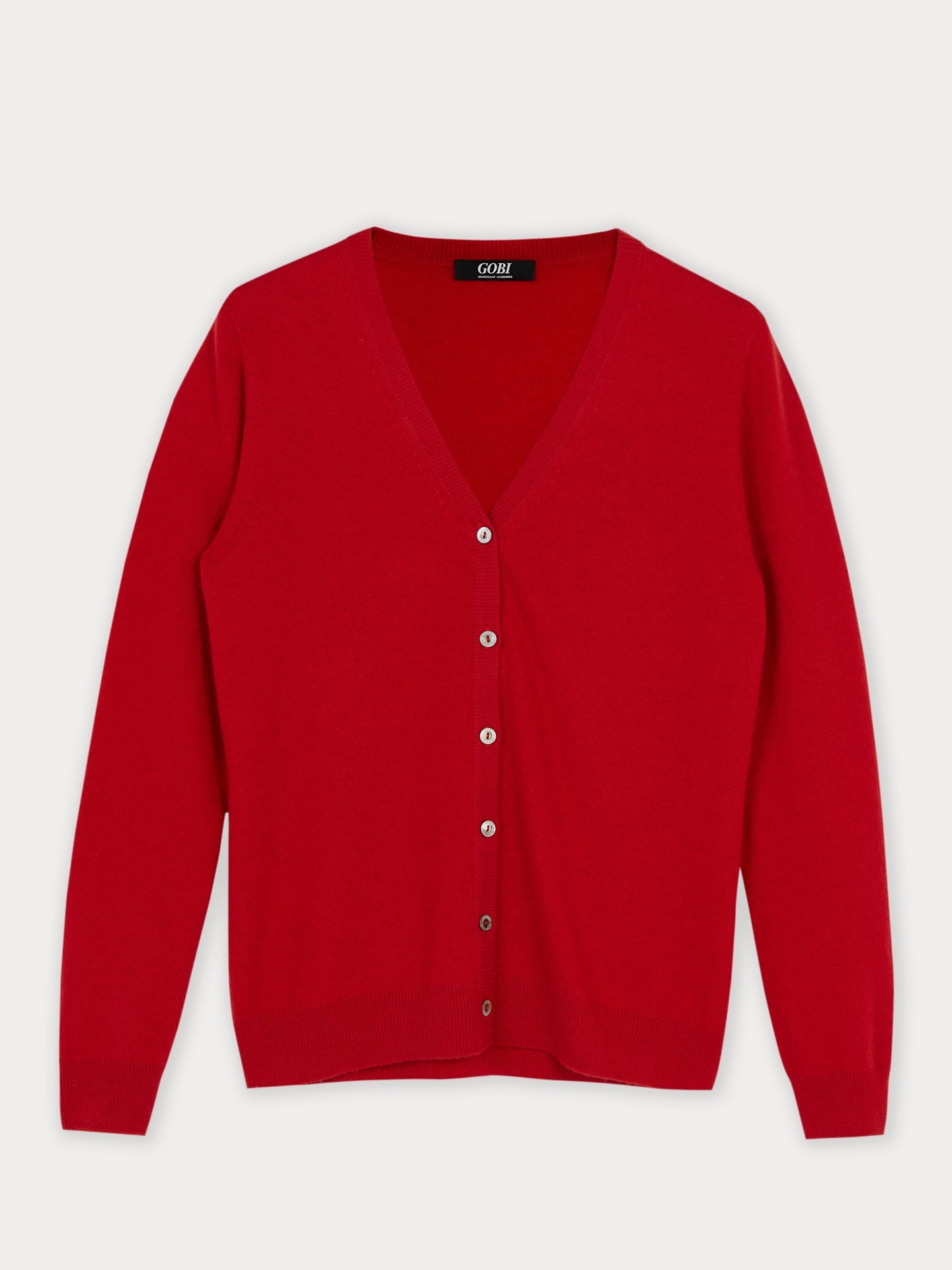 Cardigan col en V en Cachemire pour femmes Rouge - Gobi Cashmere