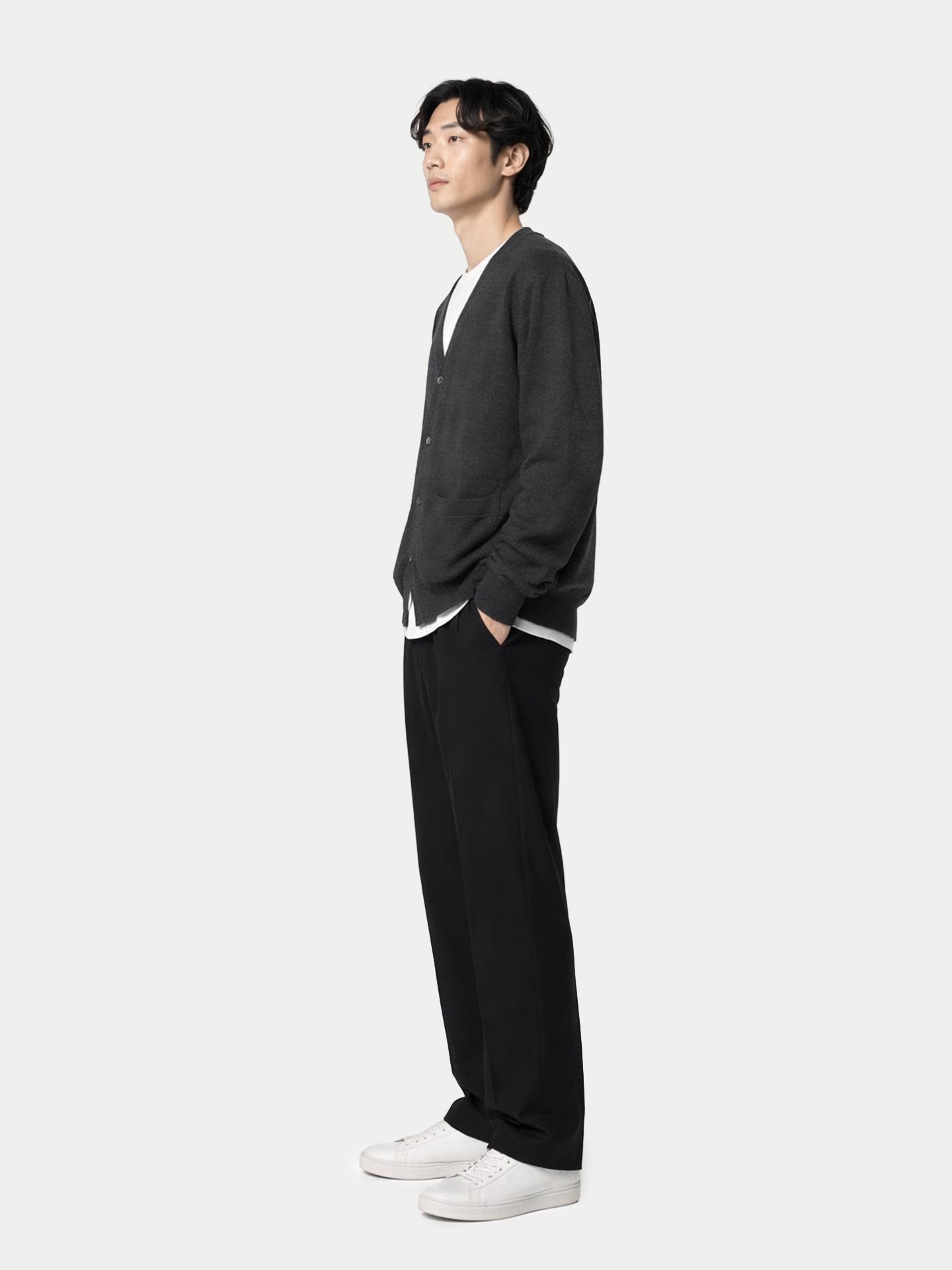 Cardigan col en V en cachemire Essential pour hommes