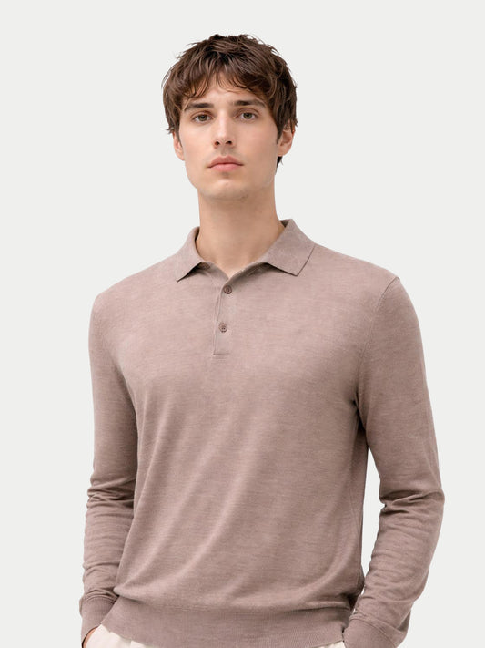 Polo classique homme à manches longues Couleur Organique