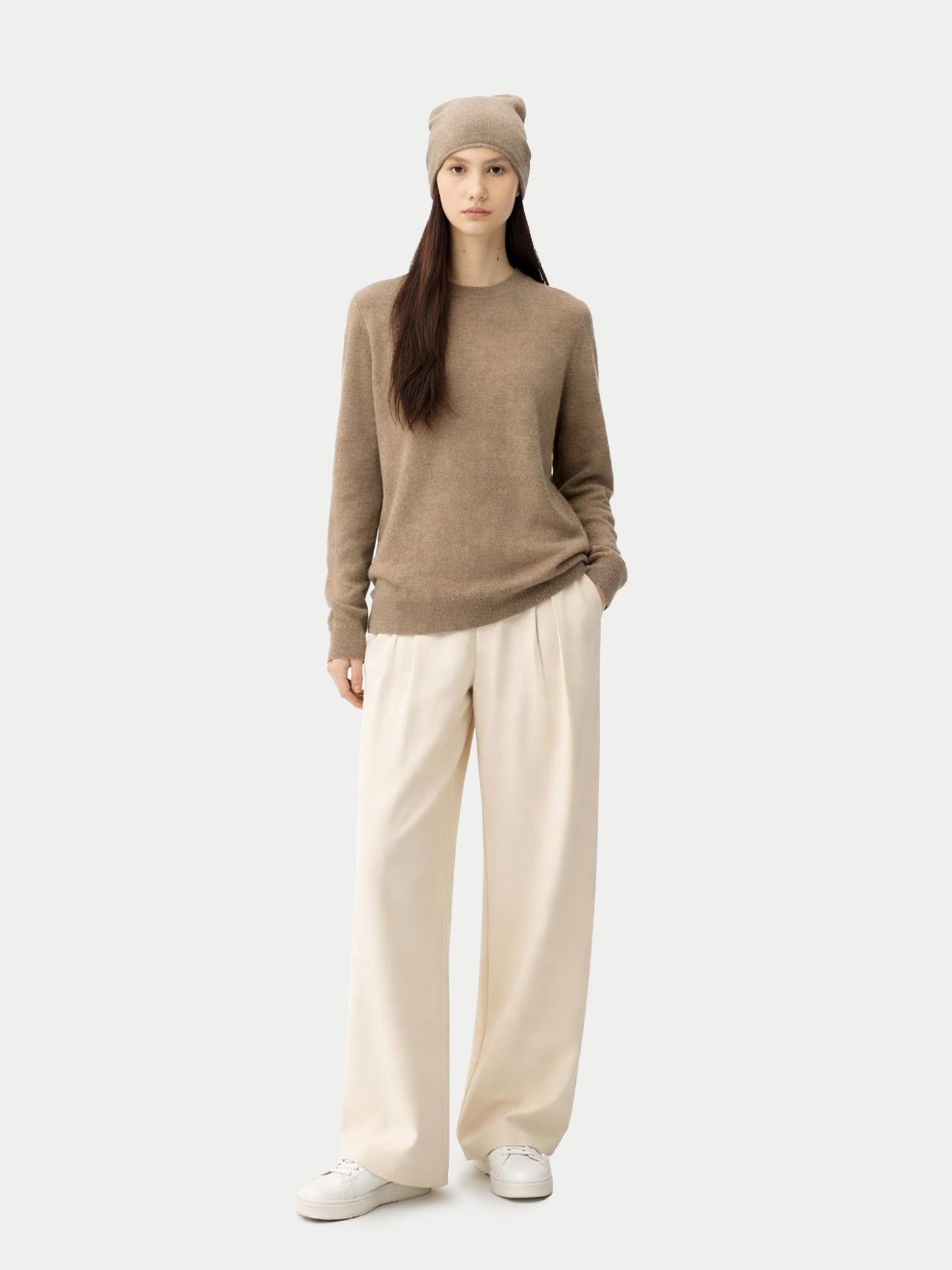Ensemble pull et bonnet en cachemire Couleur Organique