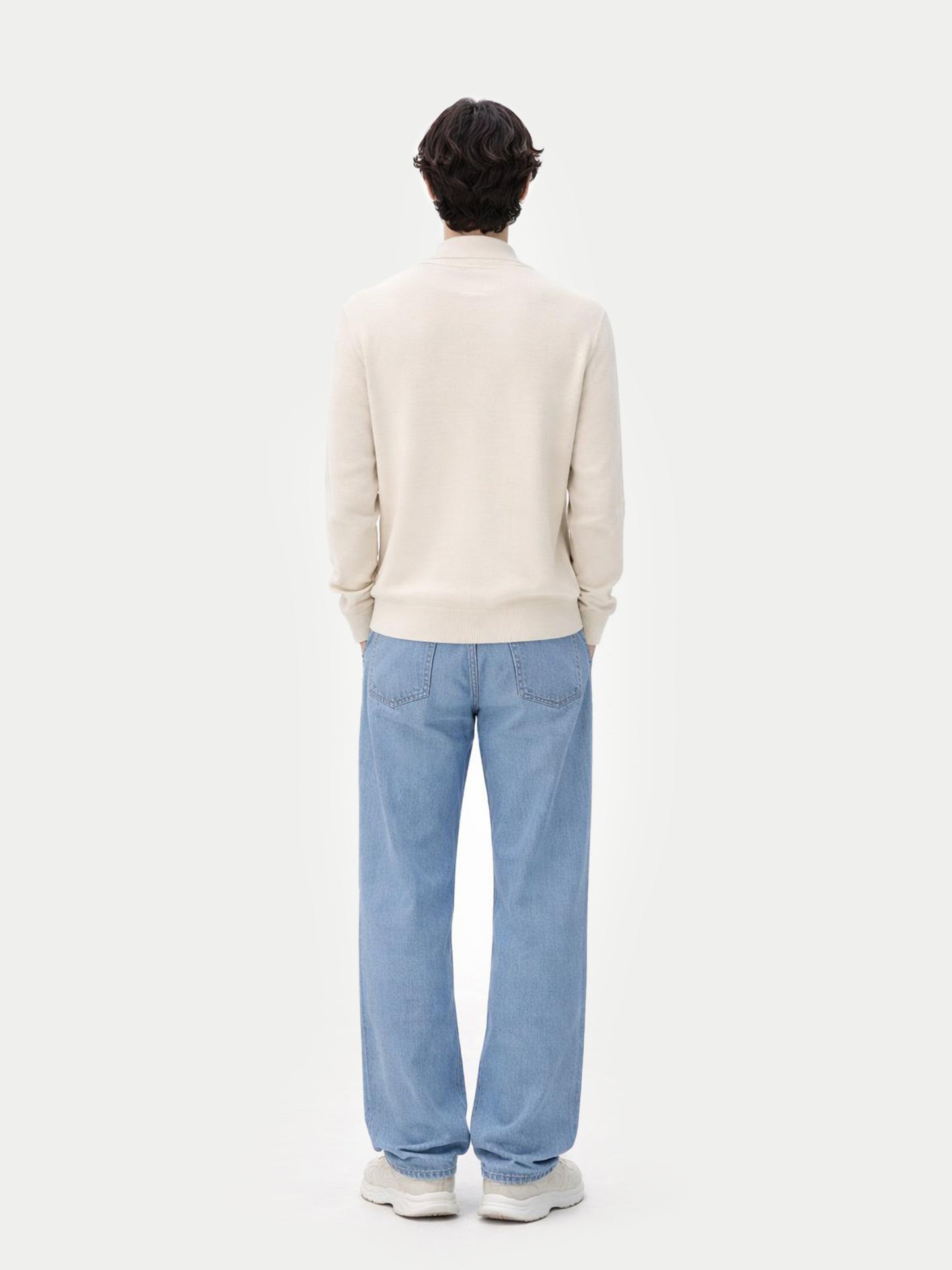 Cardigan zippé en cachemire Essential pour hommes Blanc - Gobi Cashmere