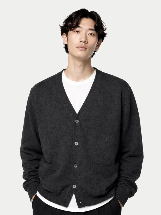 Cardigan col en V en cachemire Essential pour hommes
