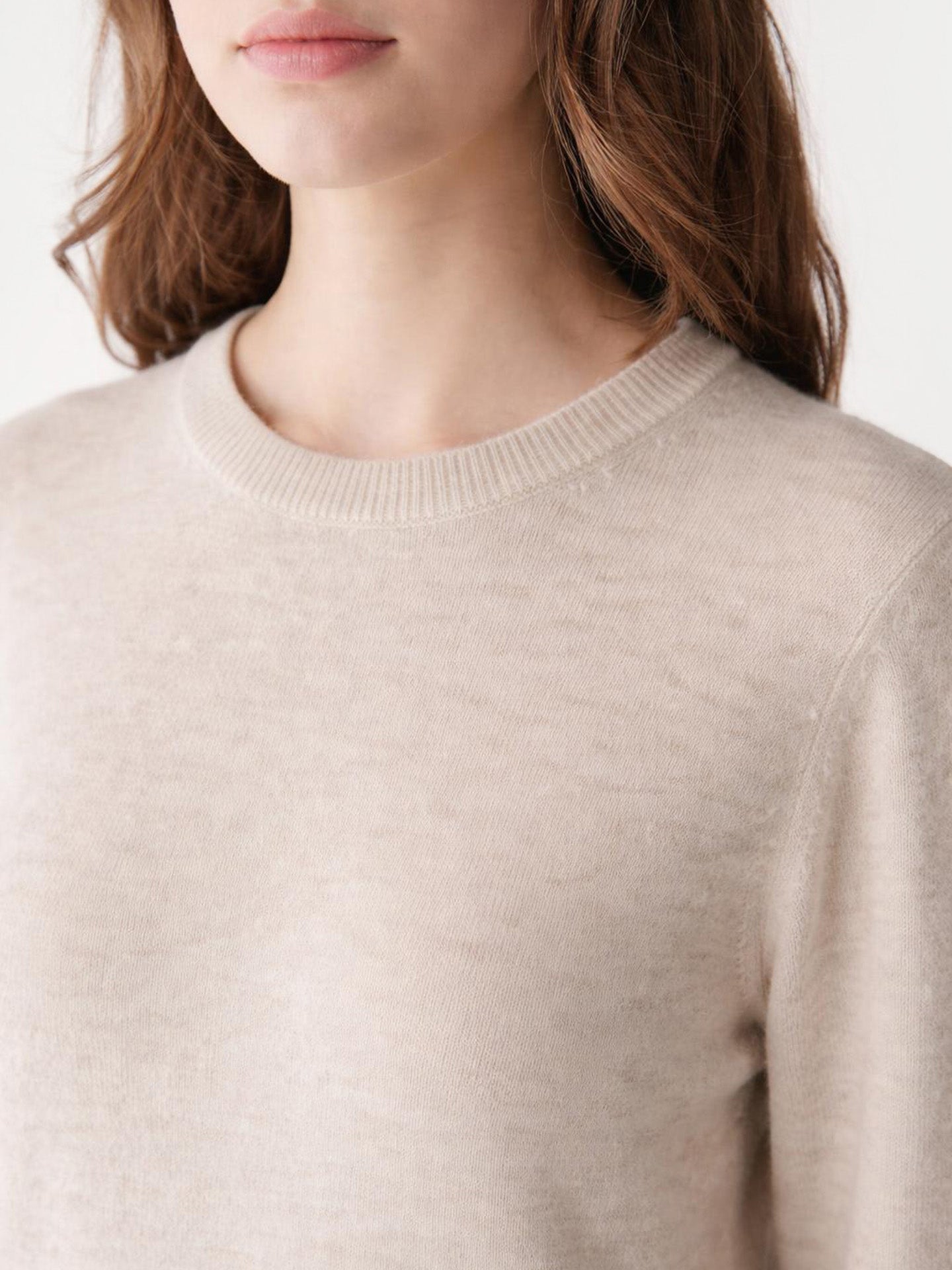 Pull col rond en cachemire Essential pour femmes Bouleau - Gobi Cashmere