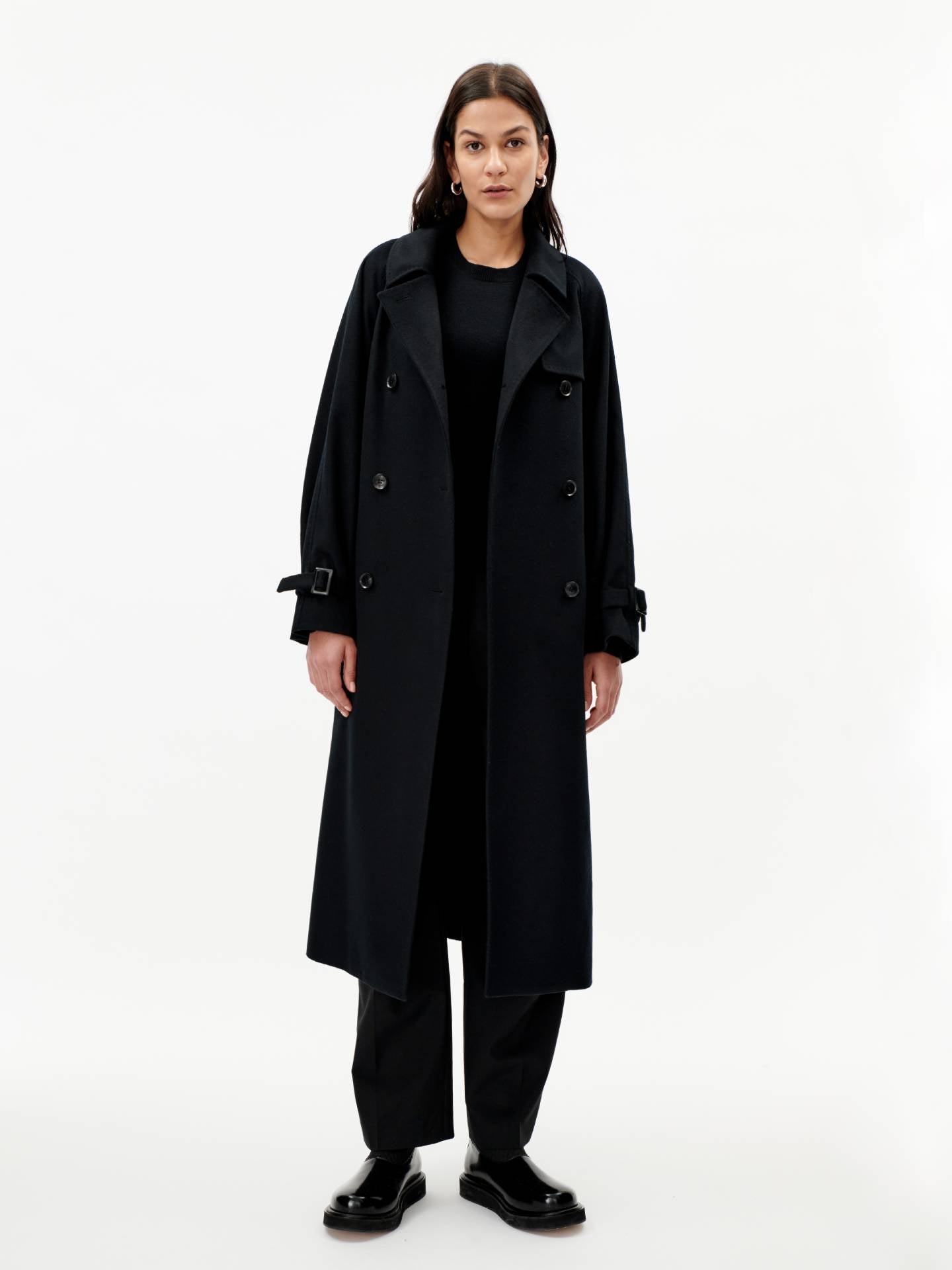 Trench-coat en cachemire noir - Gobi Cashmere