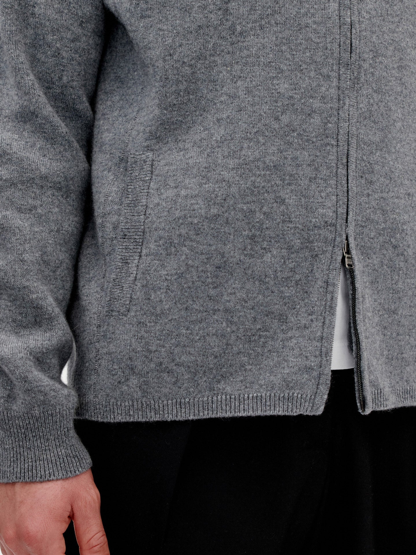 Sweat à capuche zippé en cachemire gris - Gobi Cashmere