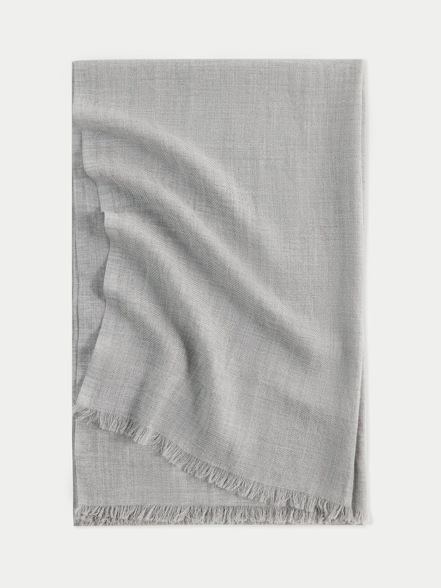 Écharpe tissée avec bords contrastant unisex gris - Gobi Cashmere