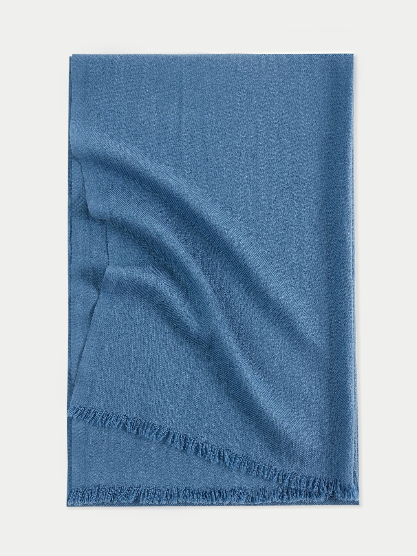 Écharpe tissée avec bords contrastant unisex marin - Gobi Cashmere