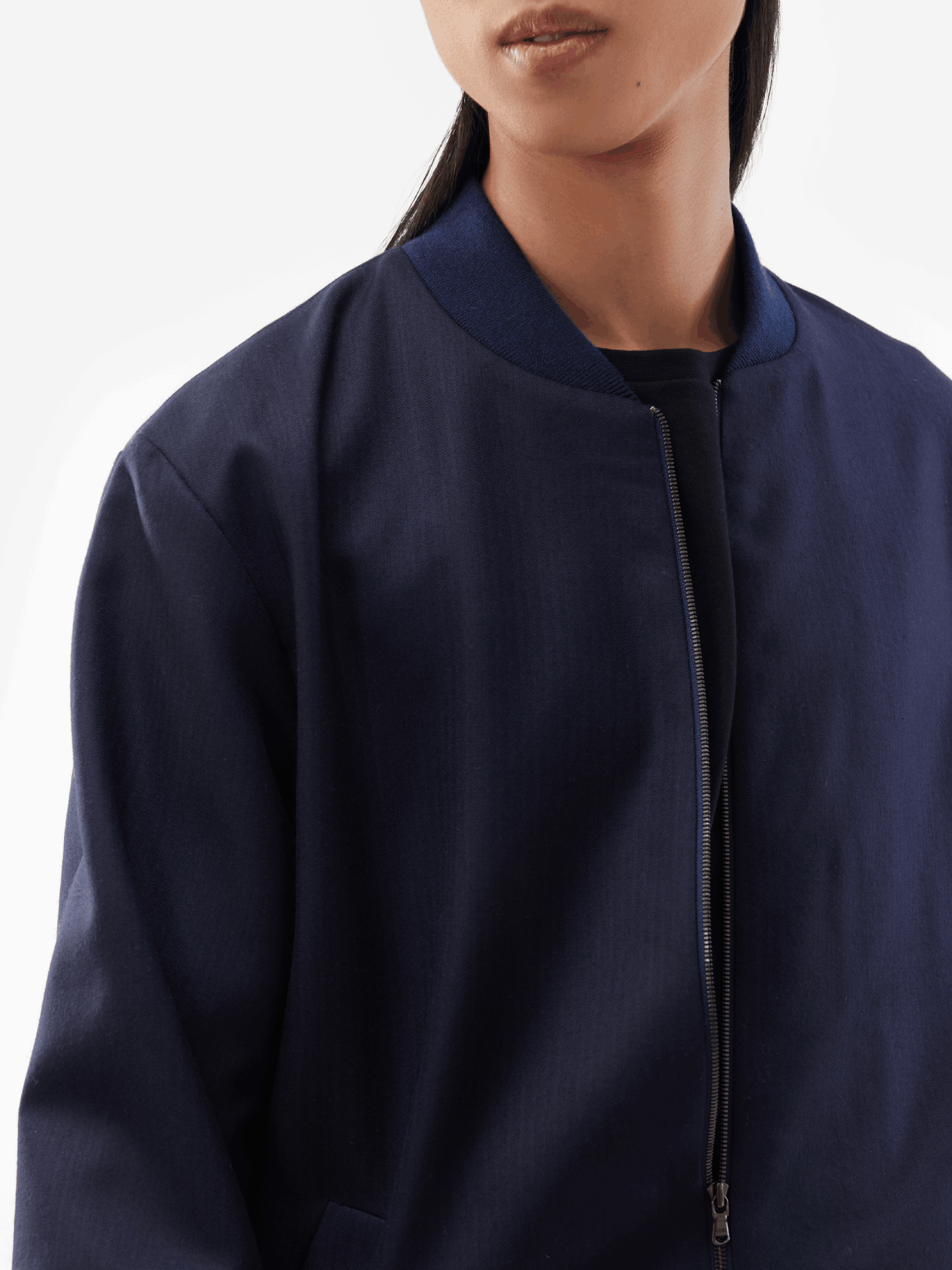 Blouson bombardier unisexe en cachemire marin - Gobi Cashmere